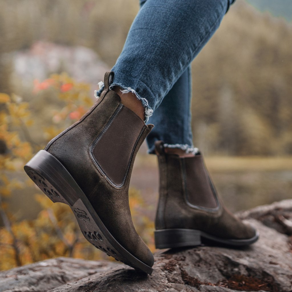 Thursday Boots Duchess Dark Olive Suede - Click Image to Close