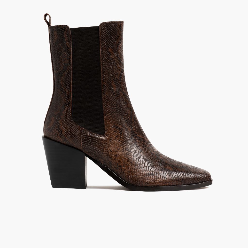 Thursday Boots Soho Chocolate Snake Print - Click Image to Close