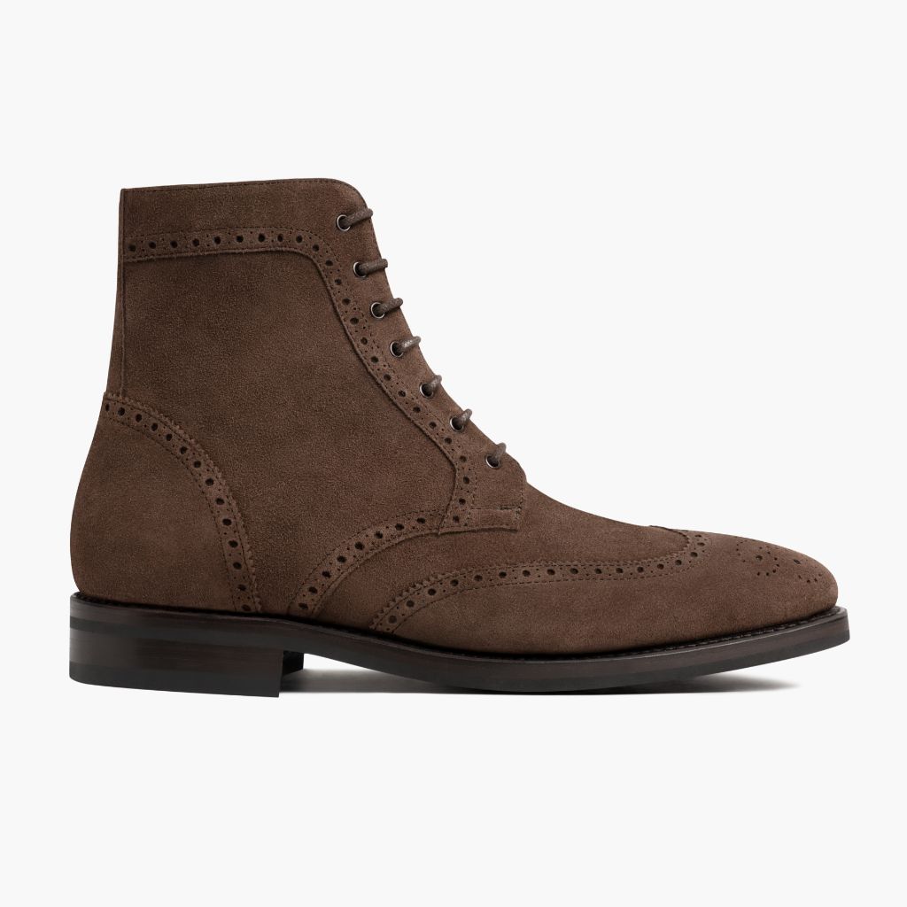 Thursday Boots Wingtip Chocolate Suede - Click Image to Close