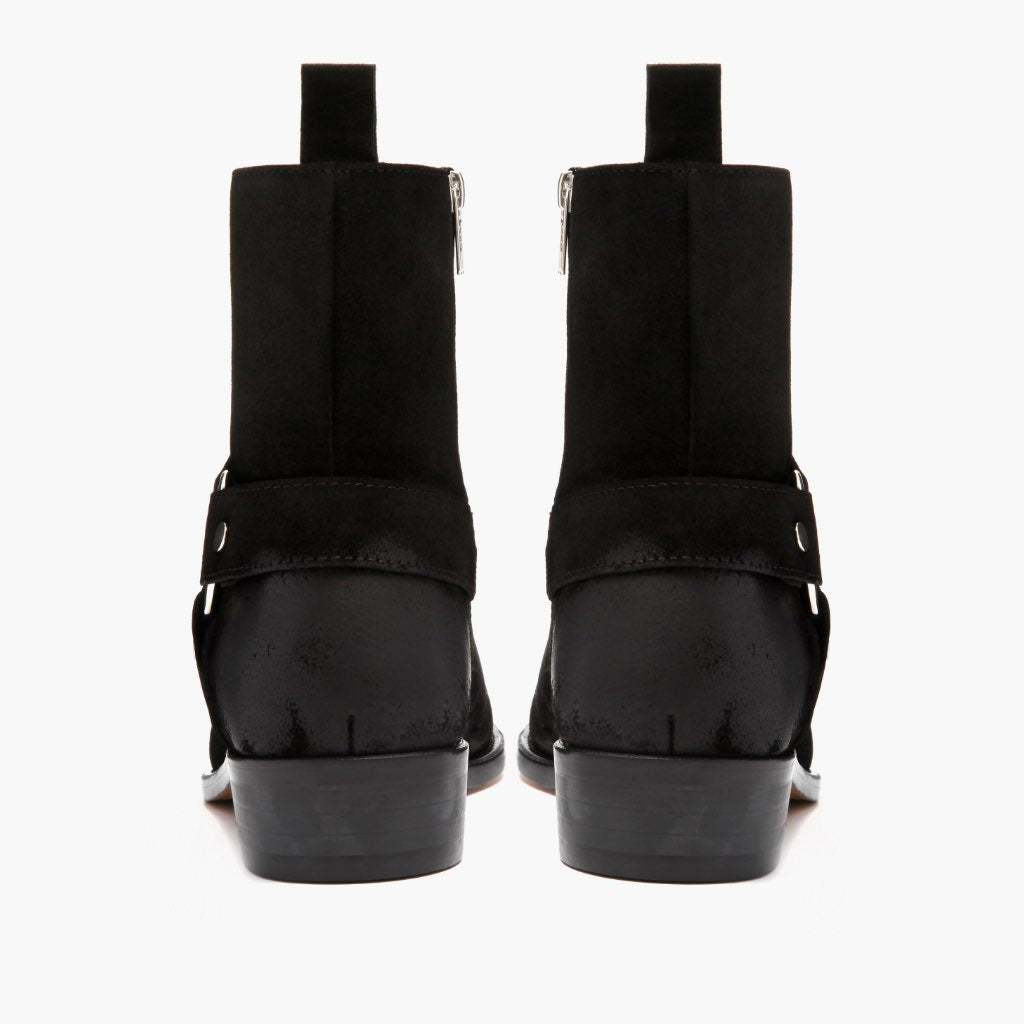 Thursday Boots Harness Black Suede - Click Image to Close