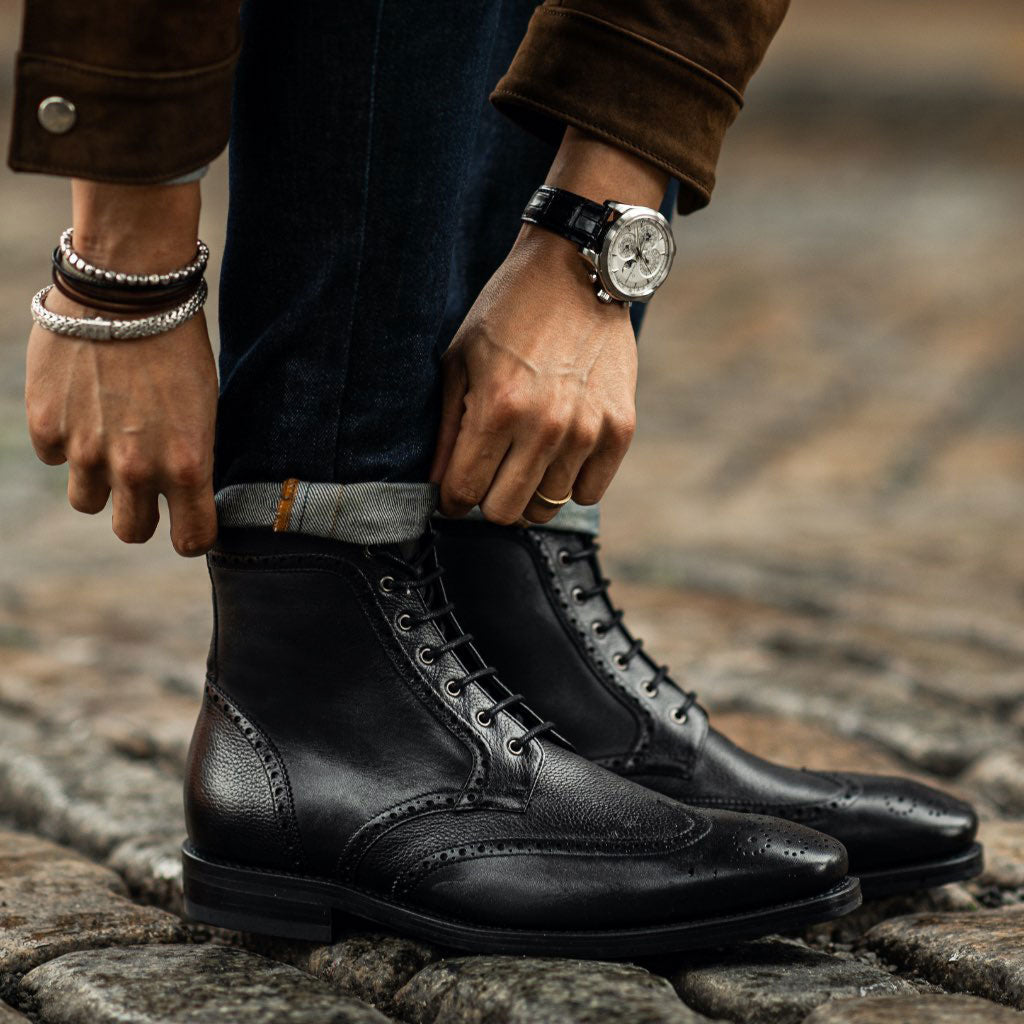 Thursday Boots Wingtip Black - Click Image to Close