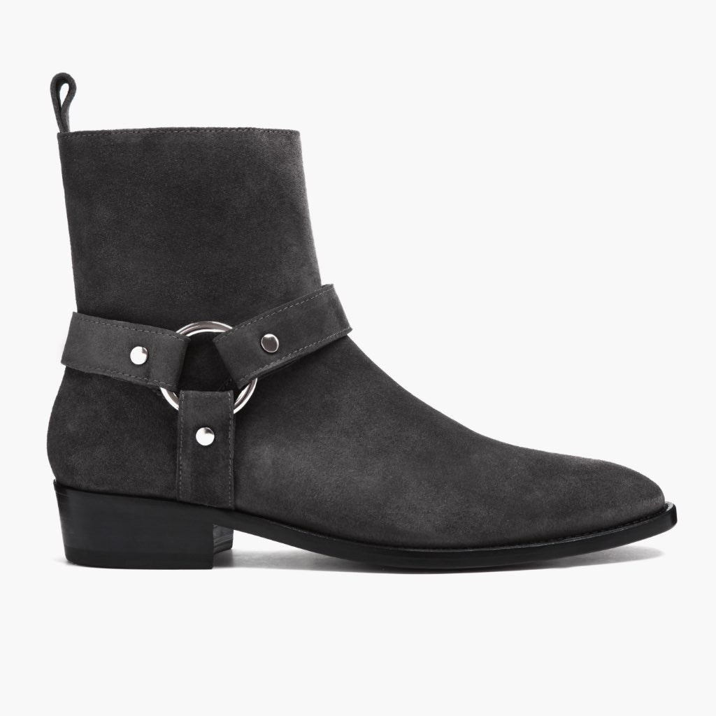 Thursday Boots Harness Grey Suede - Click Image to Close