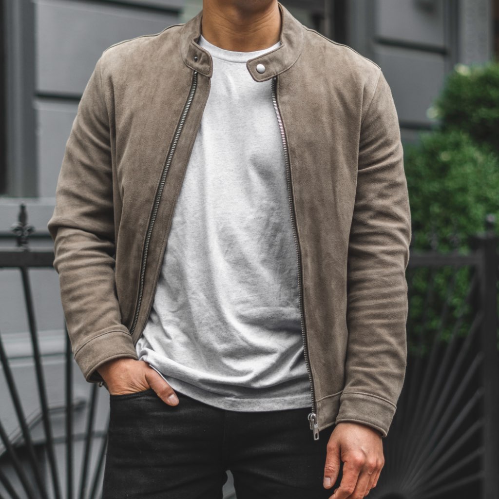 Thursday Racer Jacket Taupe - Click Image to Close