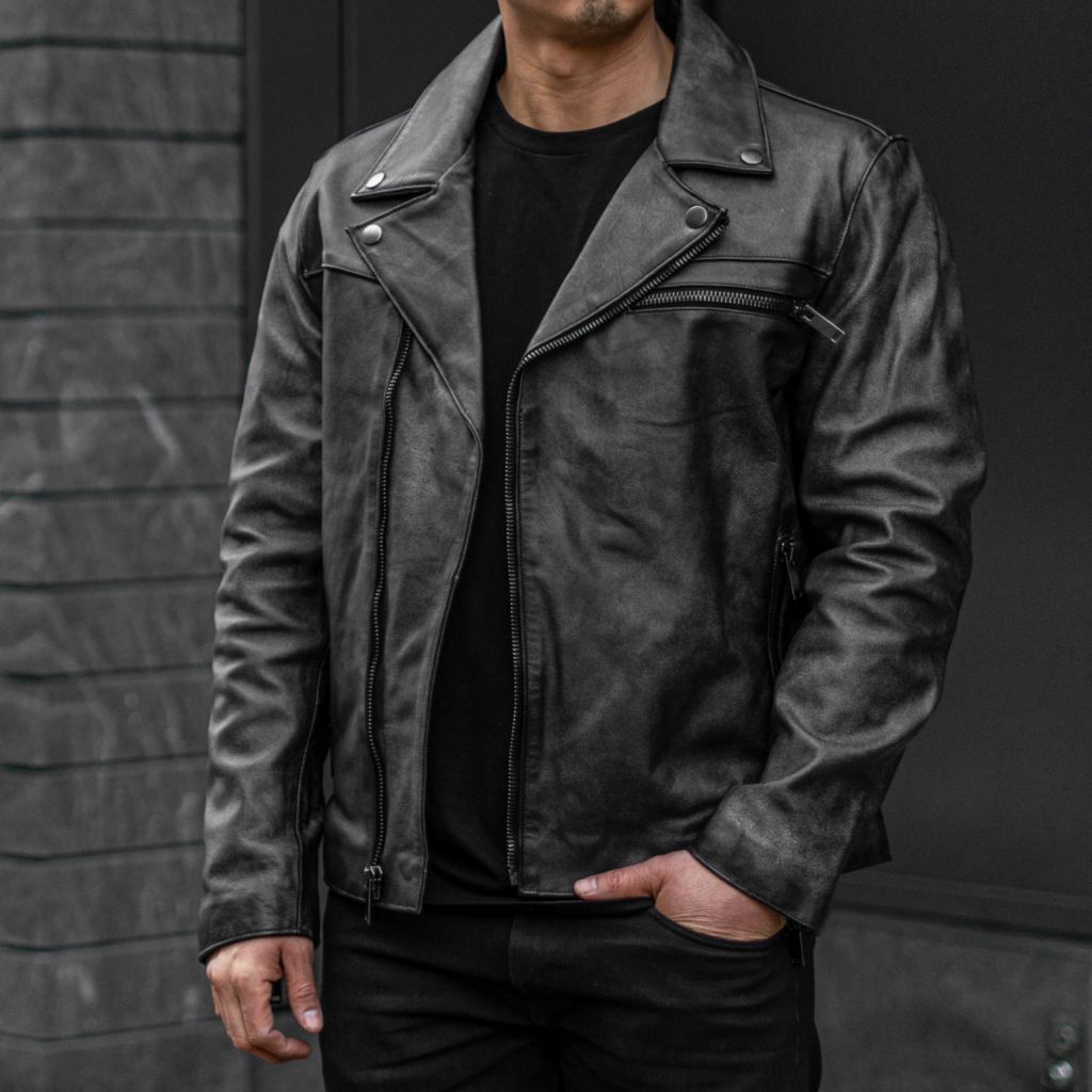 Thursday Motorcycle Jacket Distressed Black - Click Image to Close