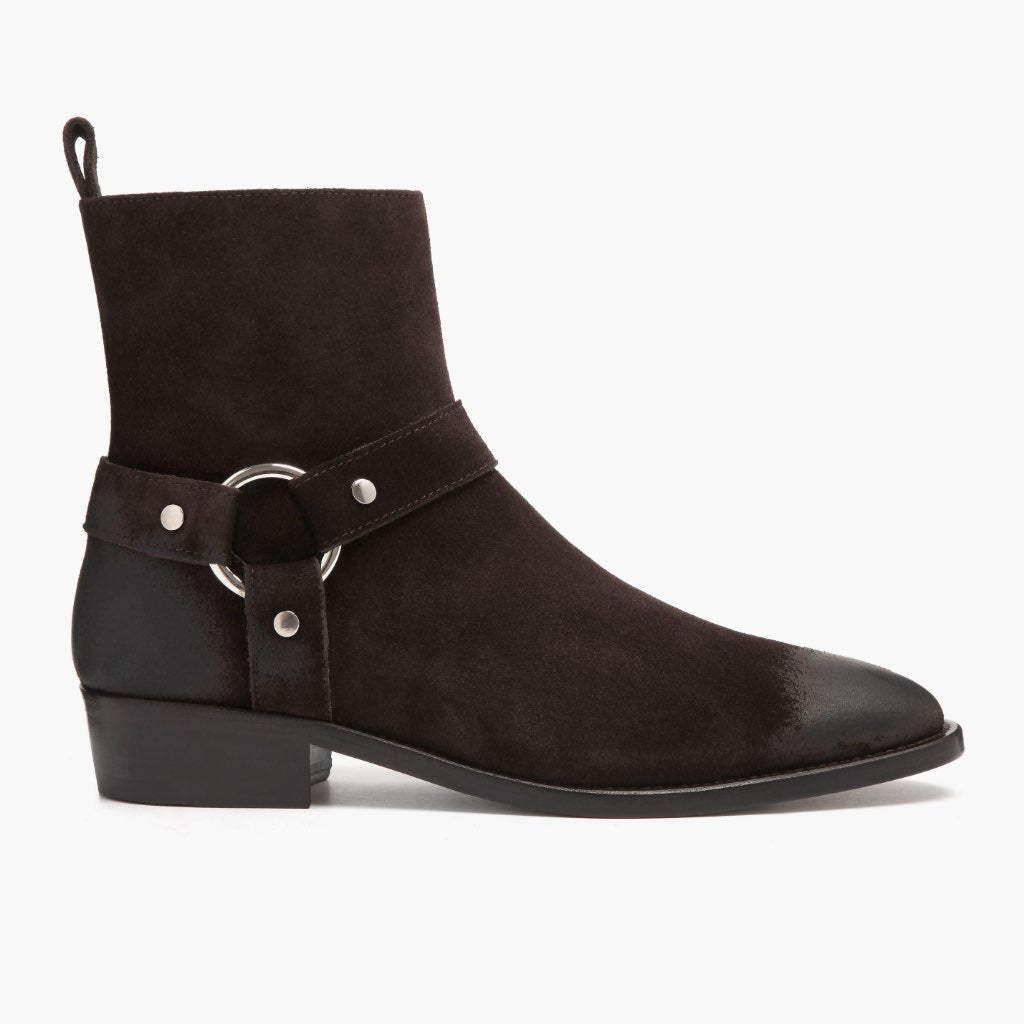 Thursday Boots Harness Dark Brown Suede